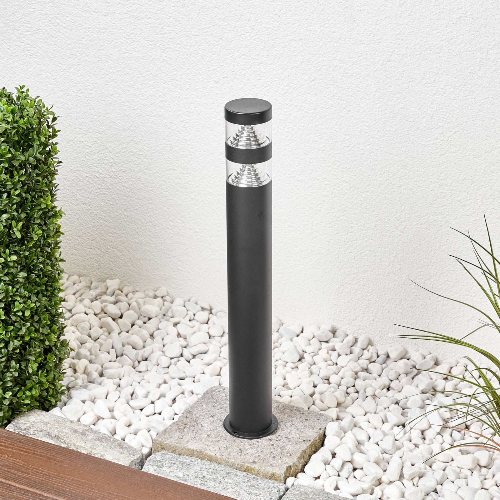 LED sti-lampe Lanea svart rustfritt stål 60 cm bakside