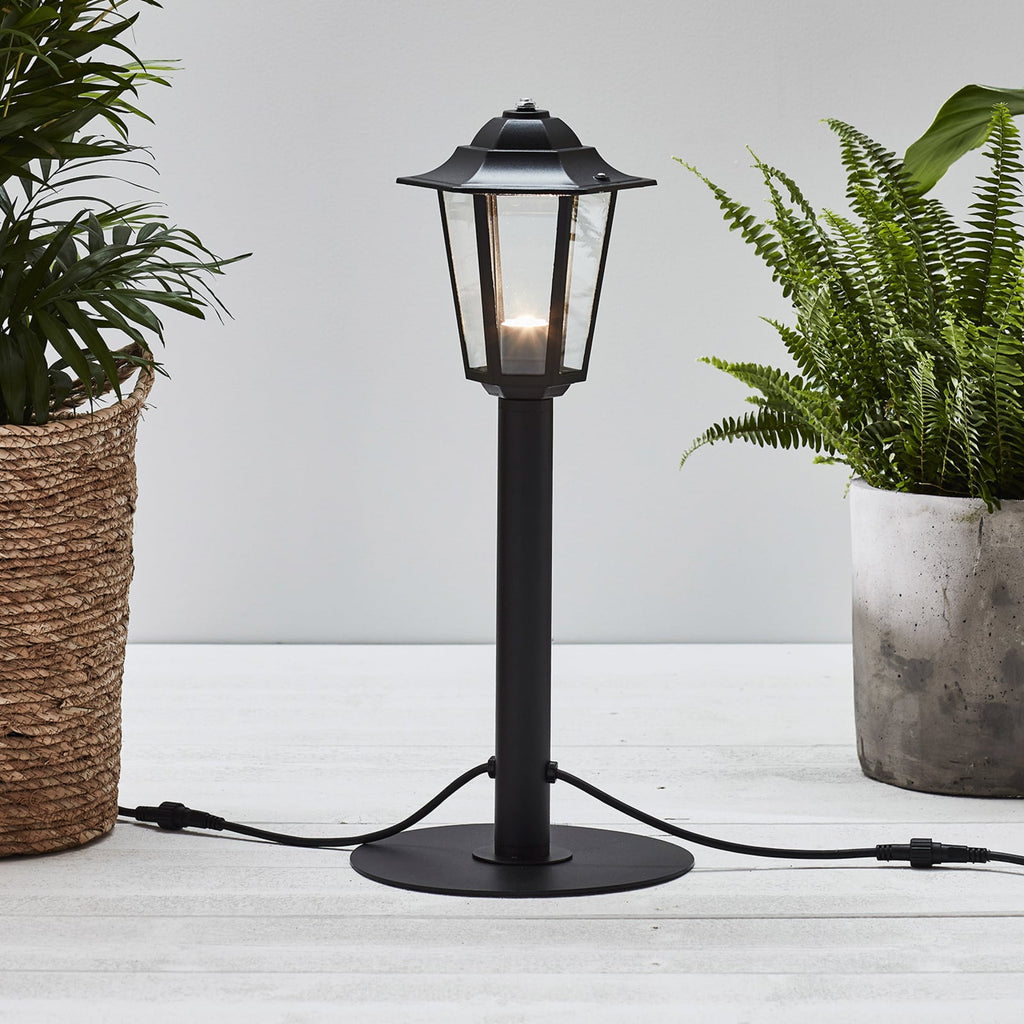LED sti-lampe Laterne glass svart 56 cm 3W dimbar IP44 forfra