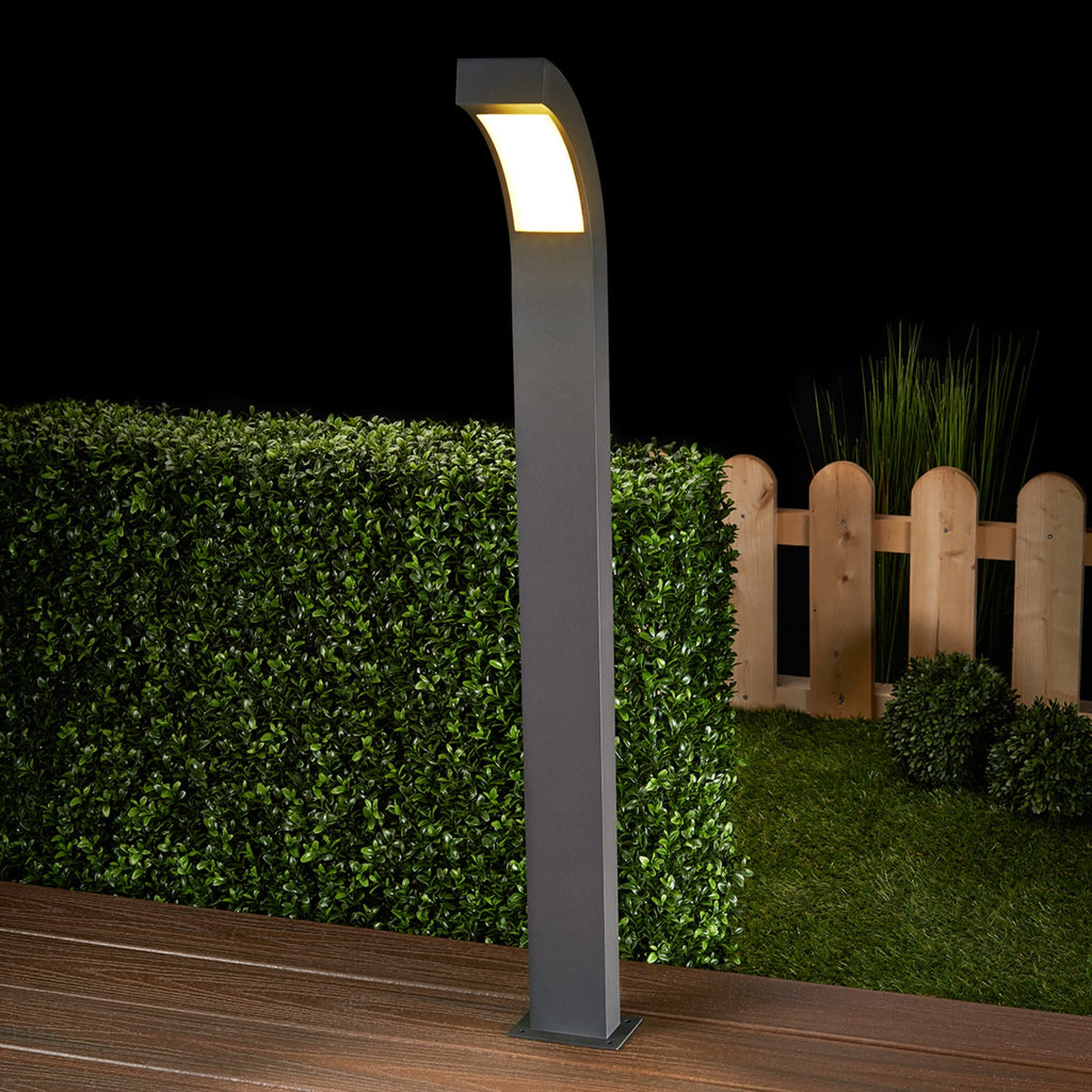 LED sti-lampe Lennik antrasitt aluminium forfra