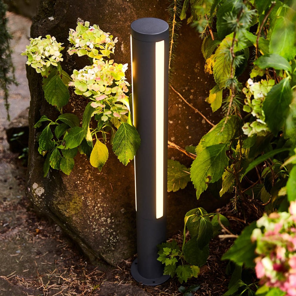 LED sti-lampe Lilia grafitt aluminium 75 cm detalj av lysutslipp