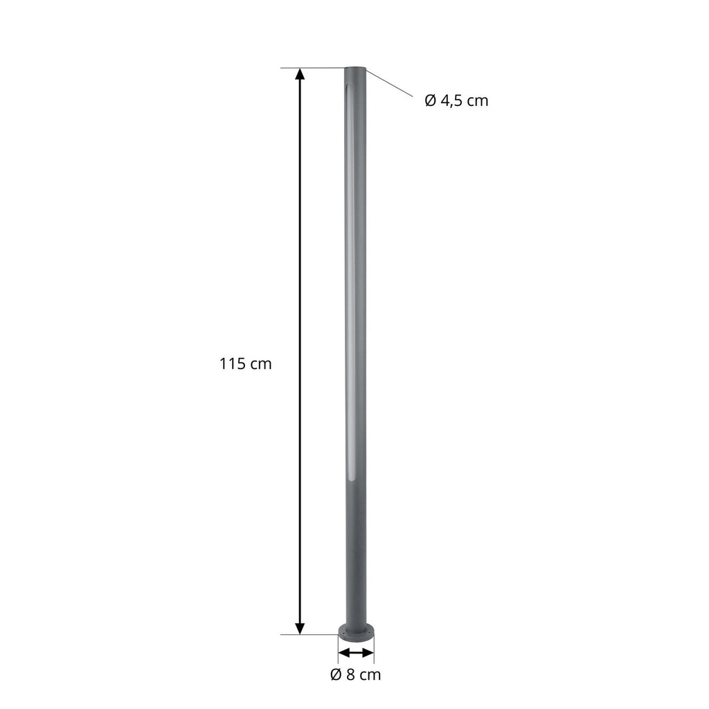 LED sti-lampe Liravel aluminium 115 cm antrasitt IP65 detalj