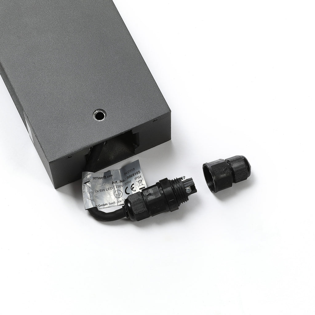 LED sti-lampe Lirka 2-lys mørkegrå aluminium 60 cm IP54 - Lucande