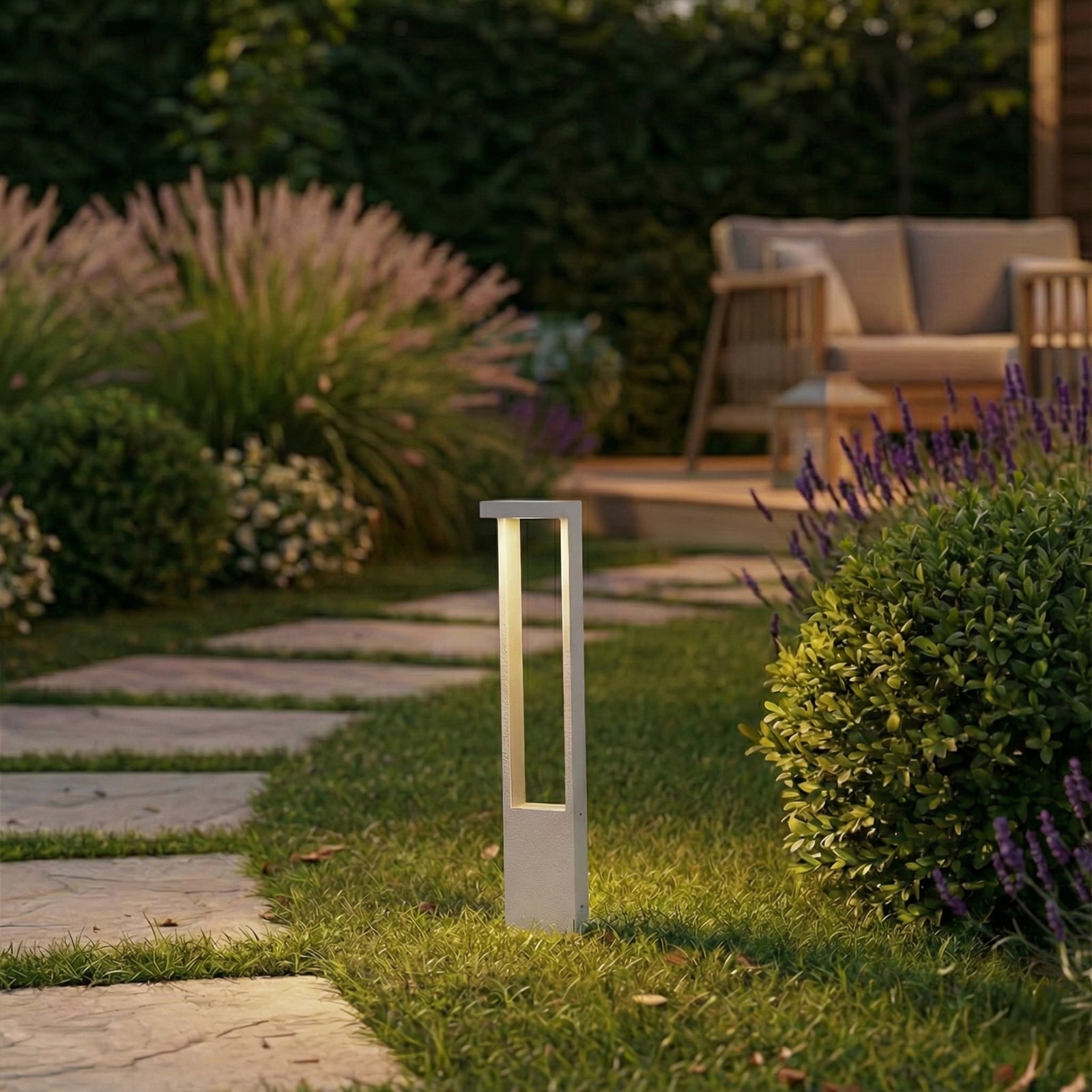 LED sti-lampe Lonete aluminium hvit 65 cm IP65 bakside