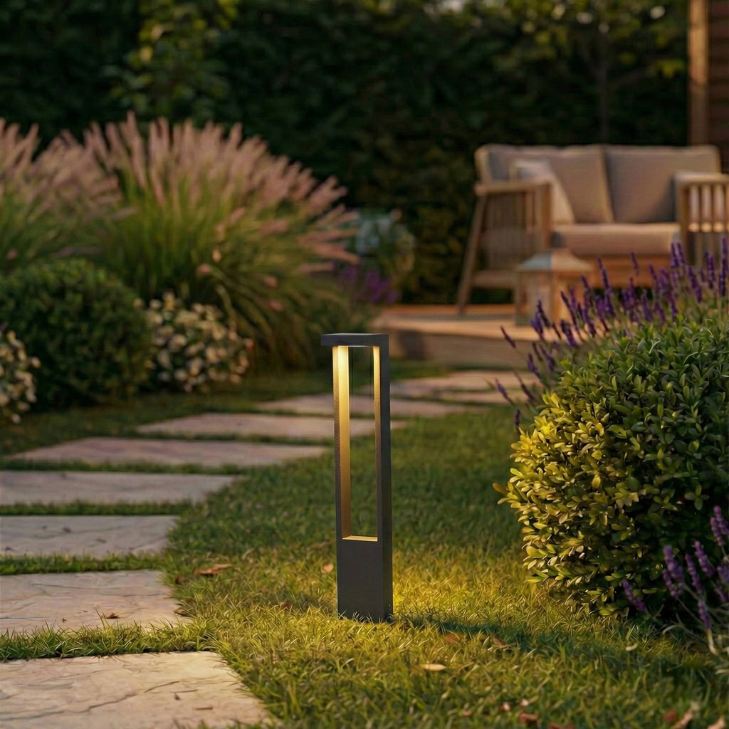 LED sti-lampe Lonete antrasitt bakside og montering