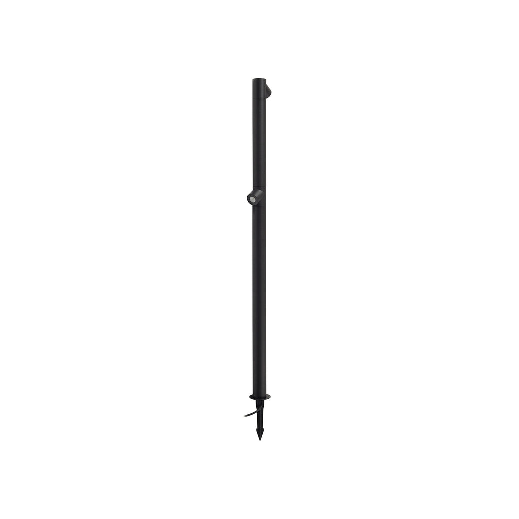 LED sti-lampe Luzian med jordspyd svart 120 cm montert i hage
