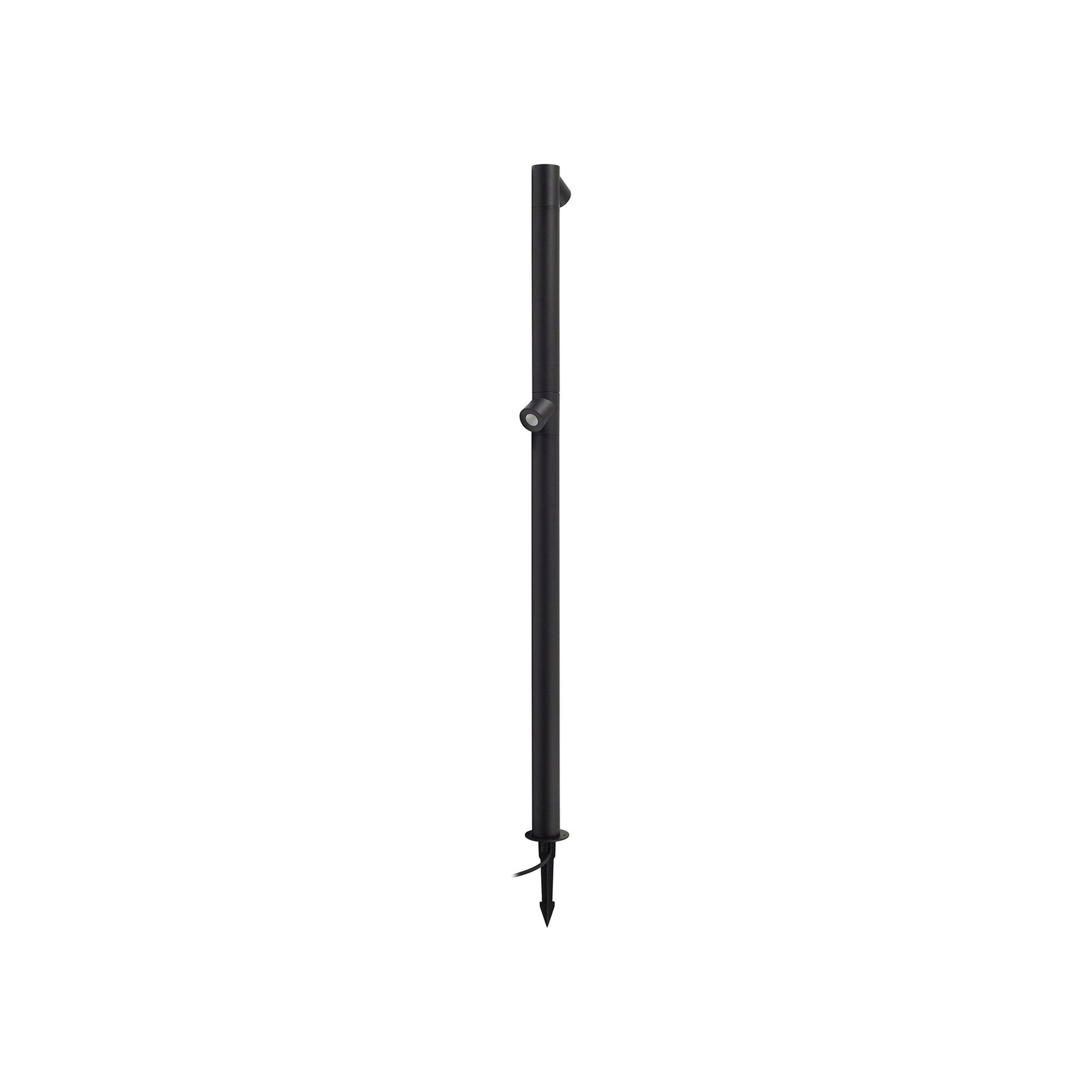 LED sti-lampe Luzian med jordspyd svart 120 cm montert i hage