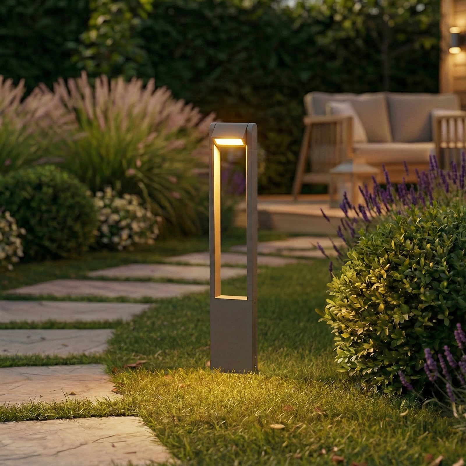 LED sti-lampe Meloni svart svingbar 65 cm IP65 bakside