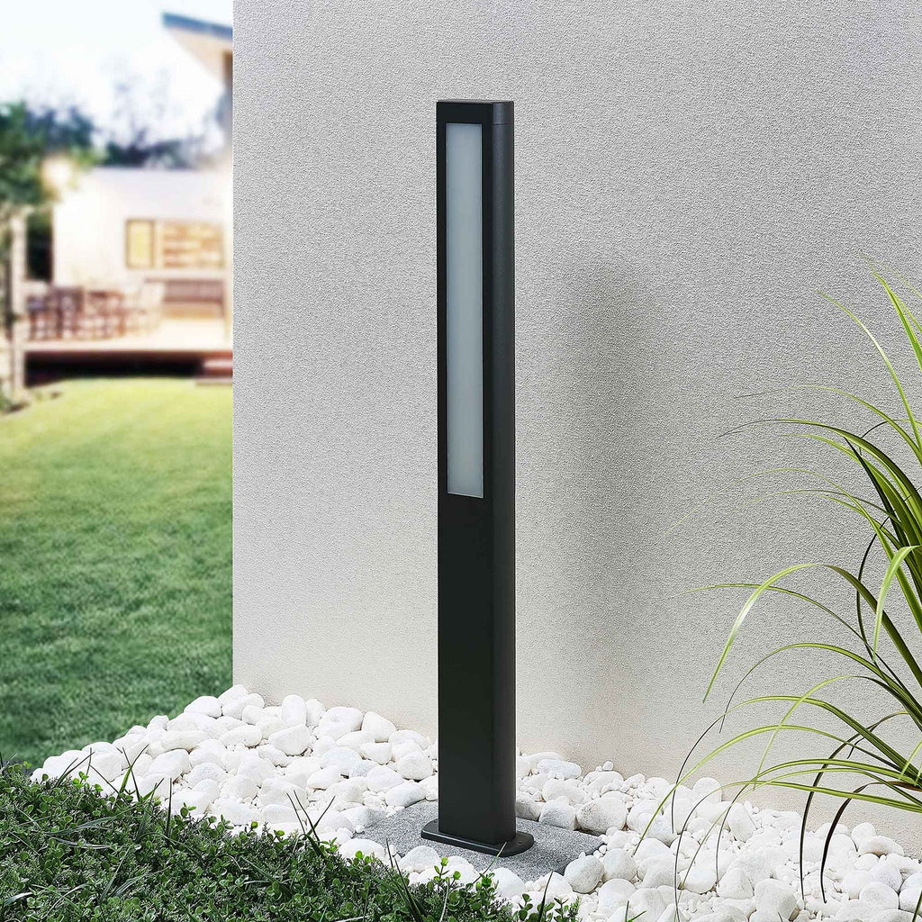 LED sti-lampe Mhairi kantet antrasitt 100 cm IP54 bakside