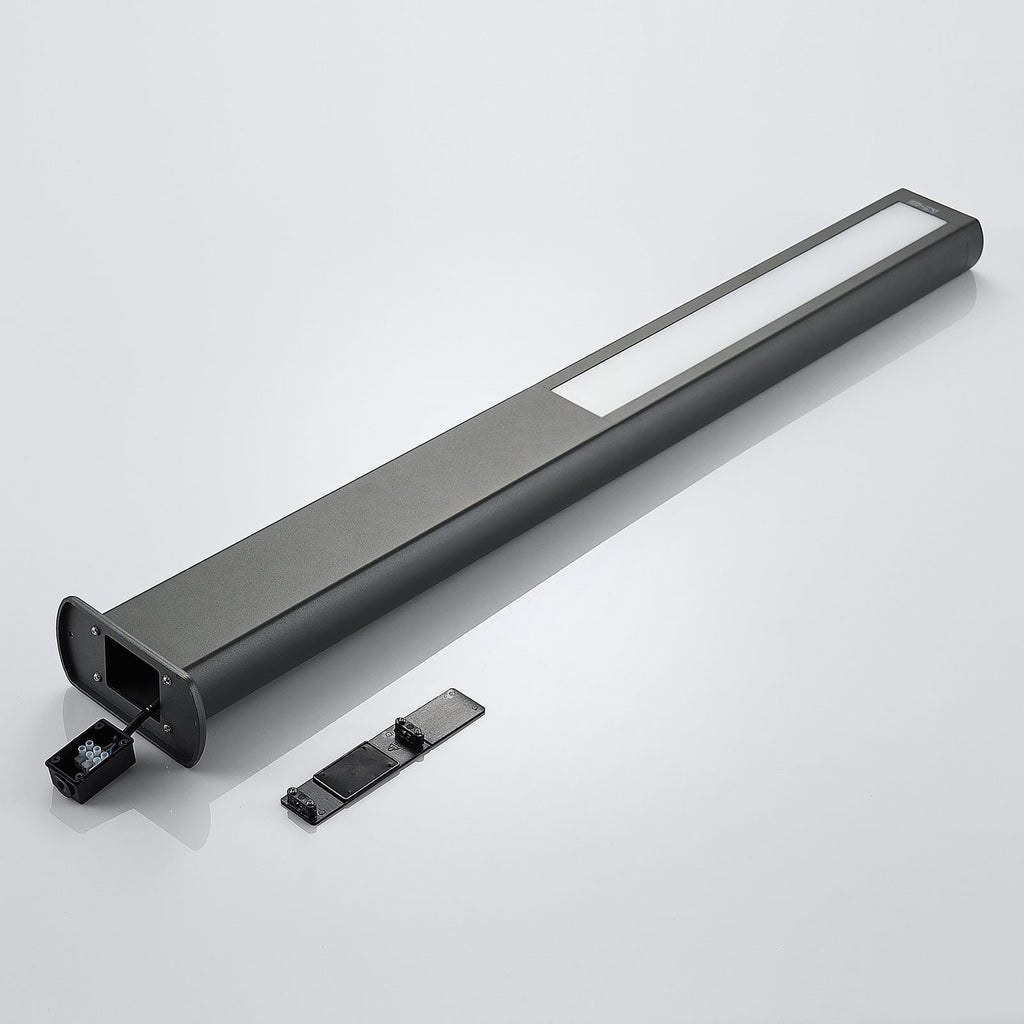 LED sti-lampe Mhairi kantet antrasitt 100 cm IP54 monteringsdetalj