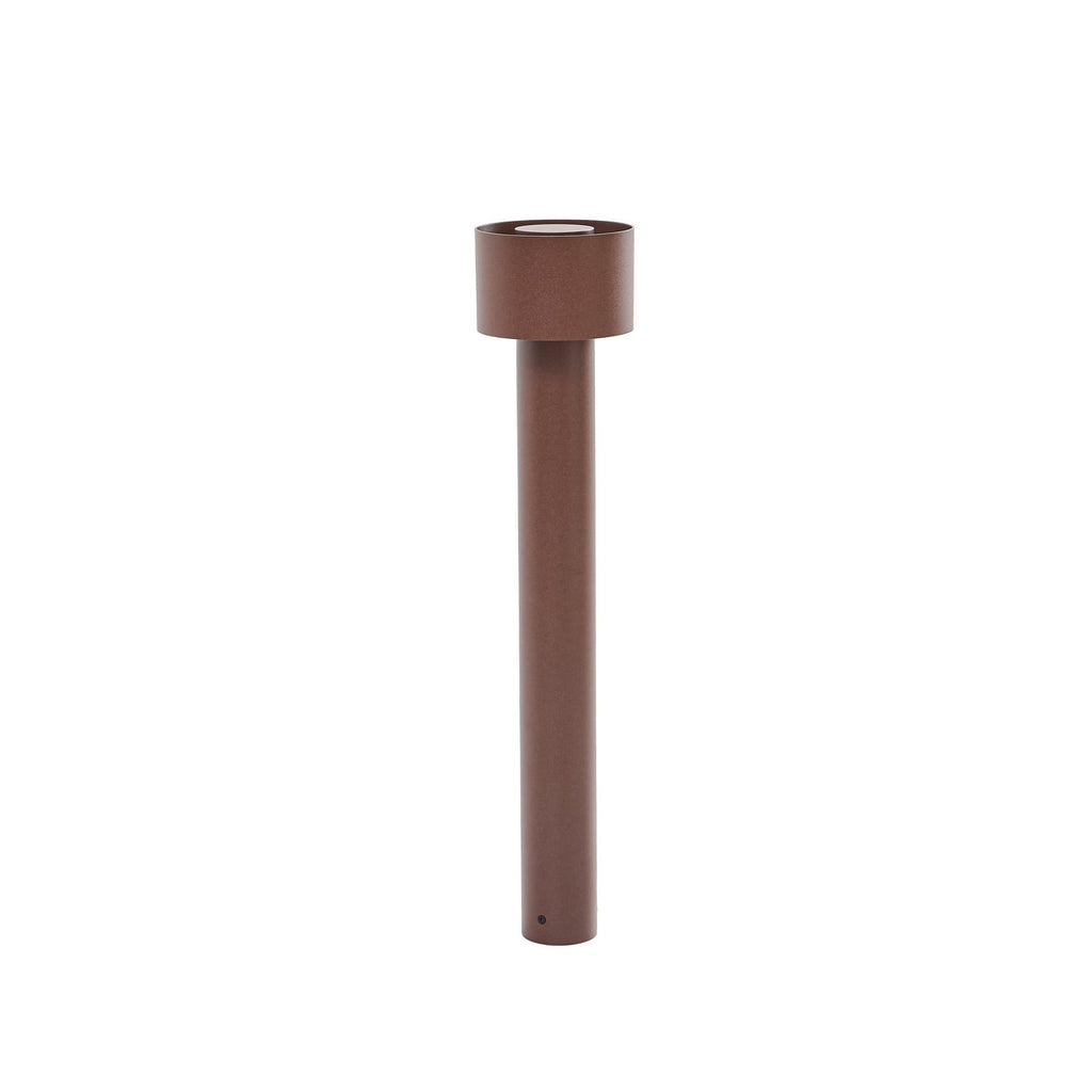 Nærbilde av LED sti-lampe Milten rustfarget aluminium 65 cm IP65