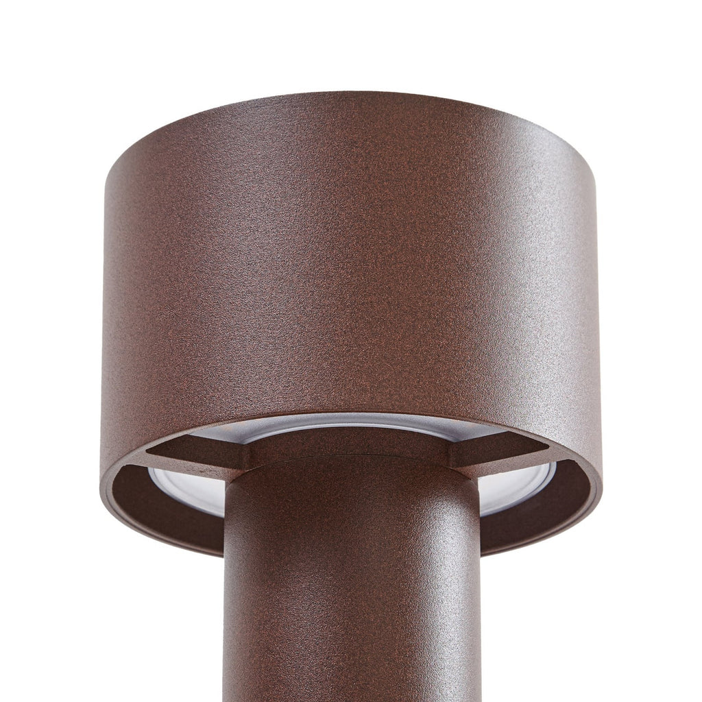 LED sti-lampe Milten rustfarget aluminium 65 cm IP65 sideprofil