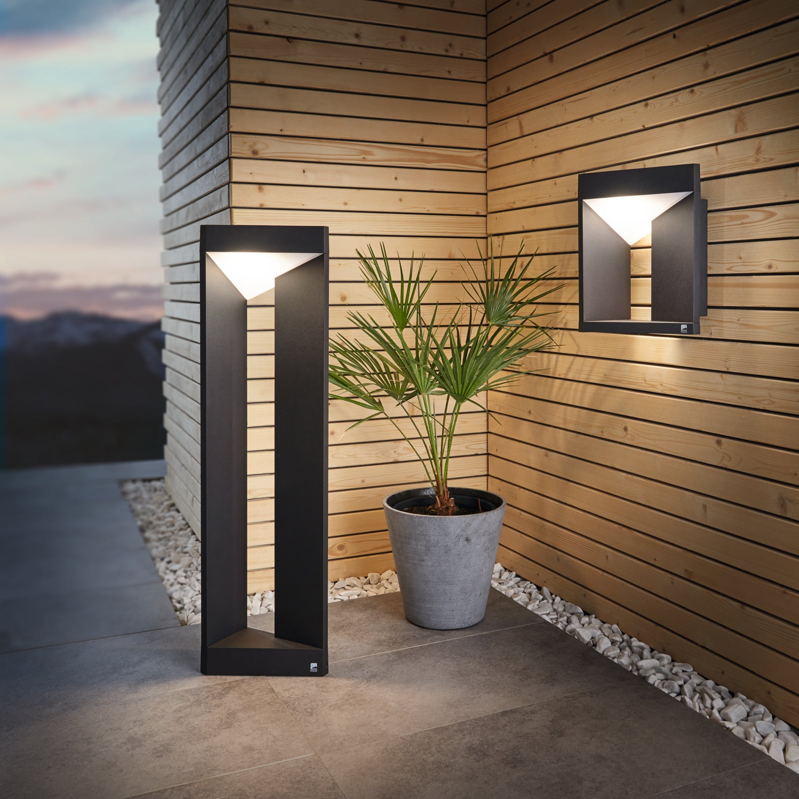 LED sti-lampe Nembro pressstøpt aluminium 80 cm IP54 bakside