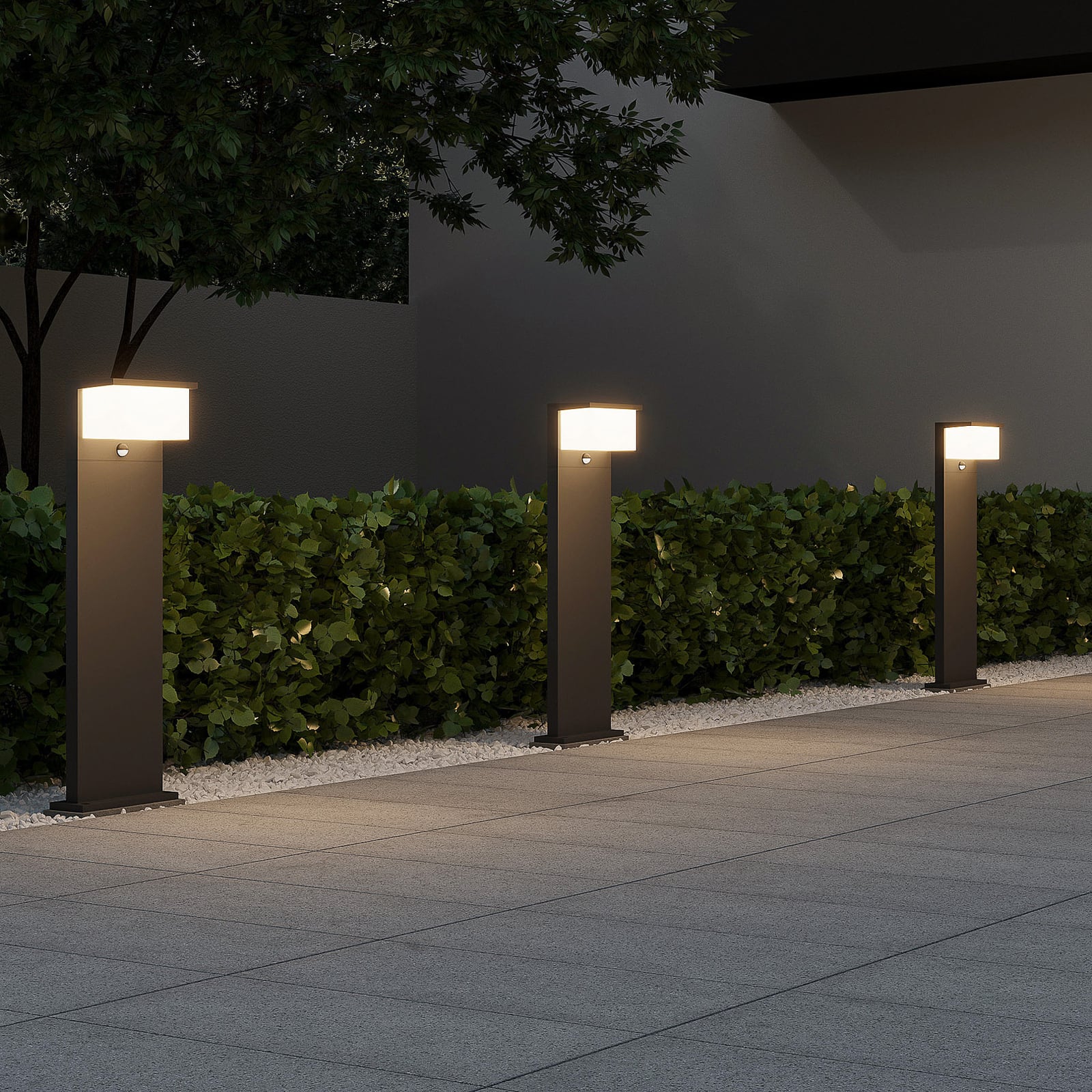 LED sti-lampe Nestos med bevegelsessensor antrasitt bakside