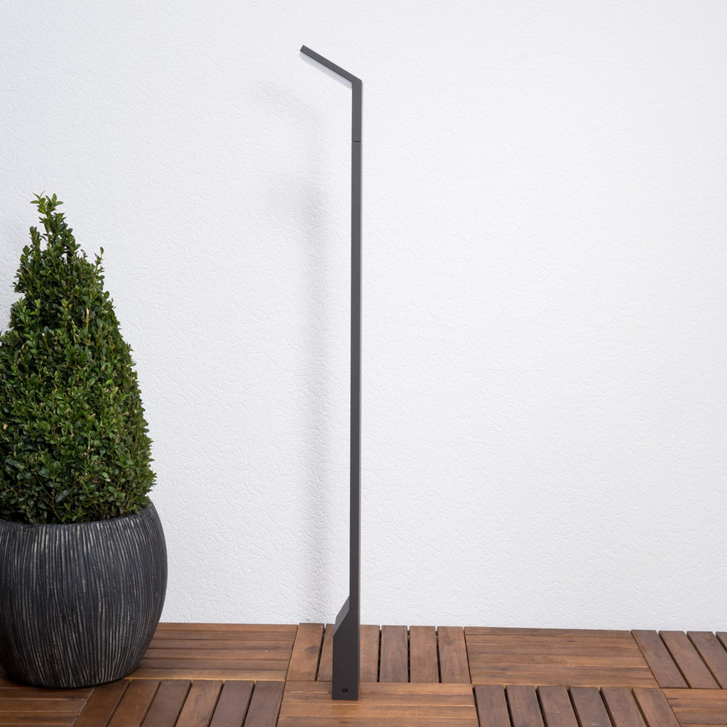 LED sti-lampe Nevio antrasitt aluminium lysdetalj