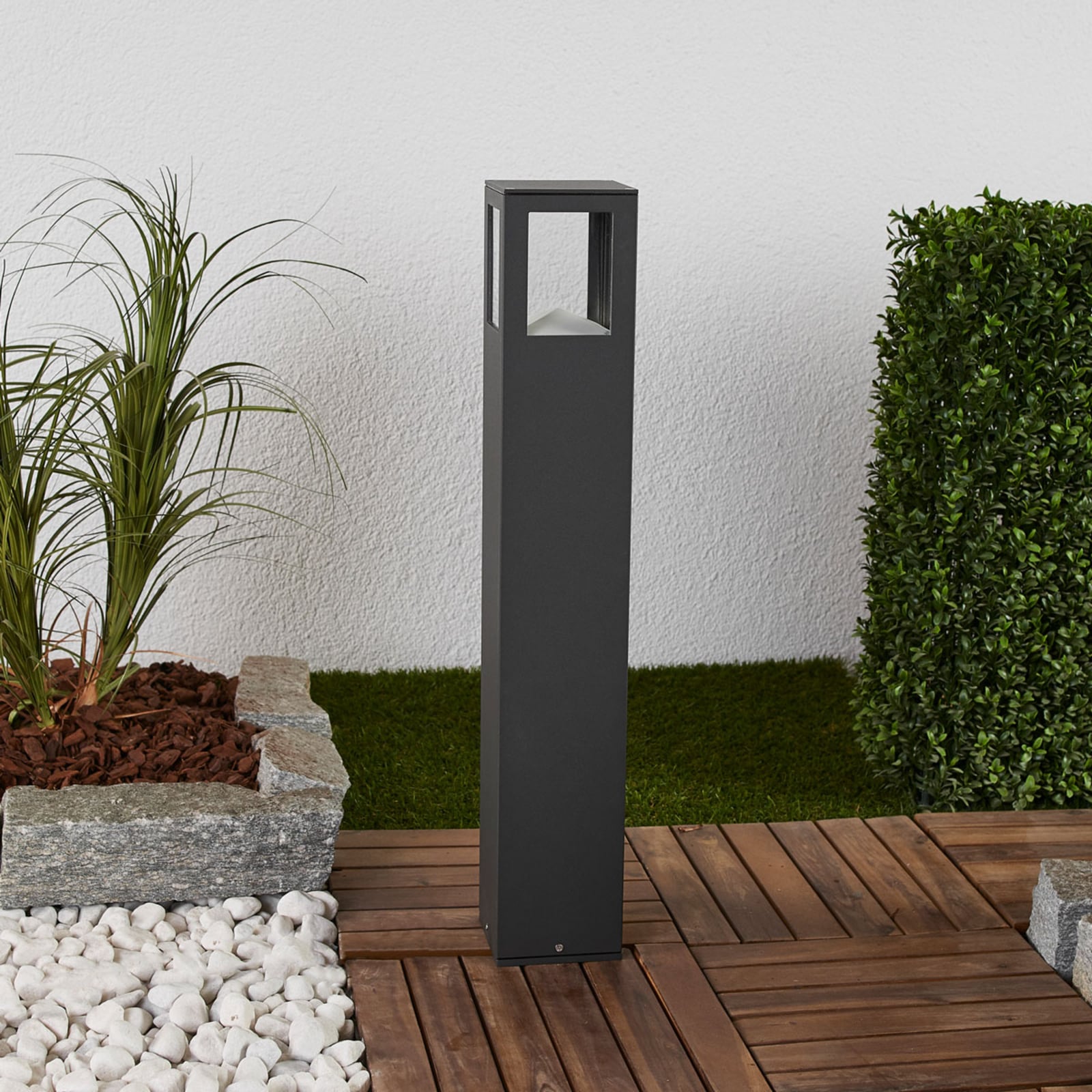 LED sti-lampe Nicola antrasitt aluminium bakside