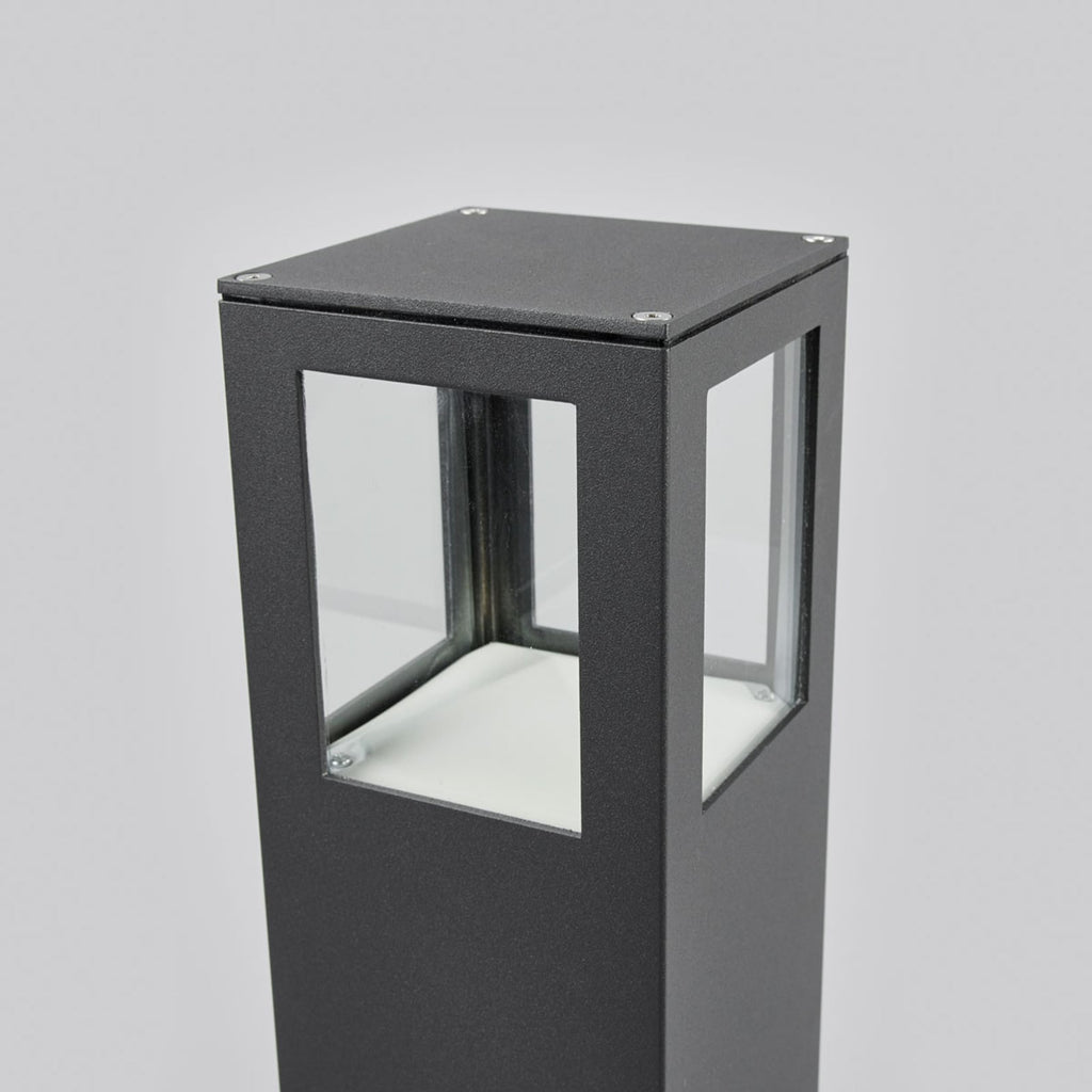 LED sti-lampe Nicola antrasitt aluminium lysdetalj