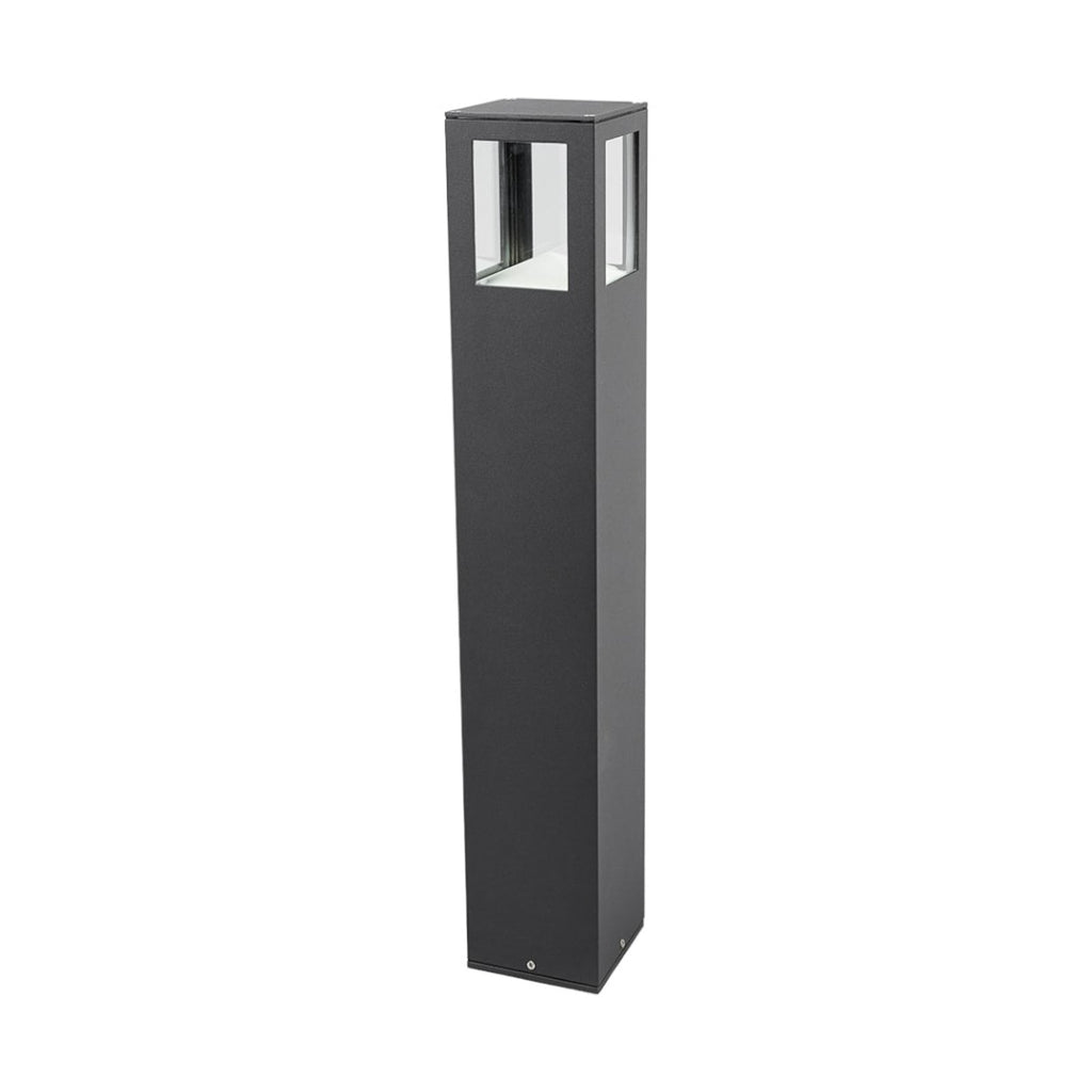 LED sti-lampe Nicola antrasitt aluminium nærbilde av glass