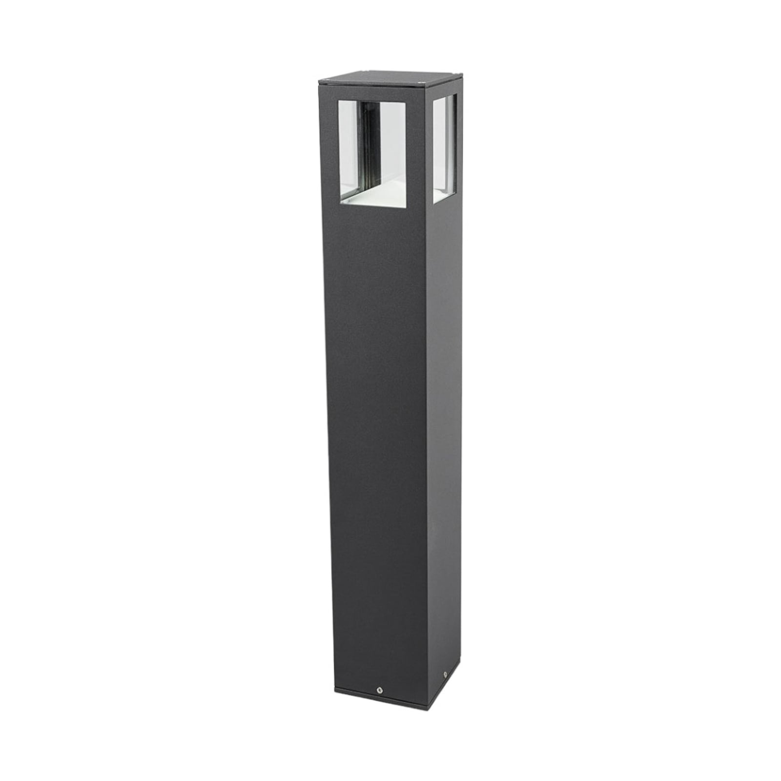 LED sti-lampe Nicola antrasitt aluminium nærbilde av glass