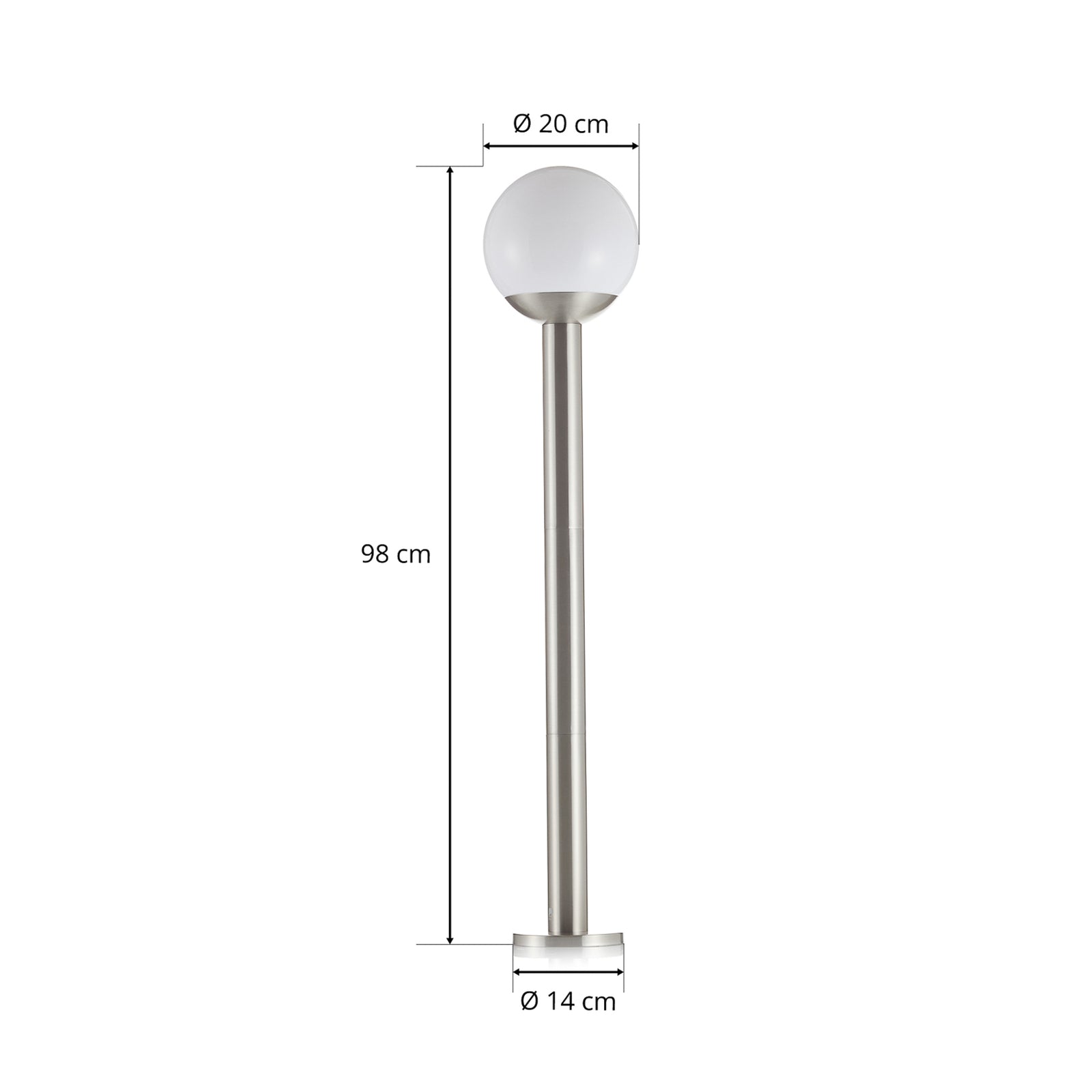 LED sti-lampe Nisia-C smart rustfritt stål med bevegelsessensor
