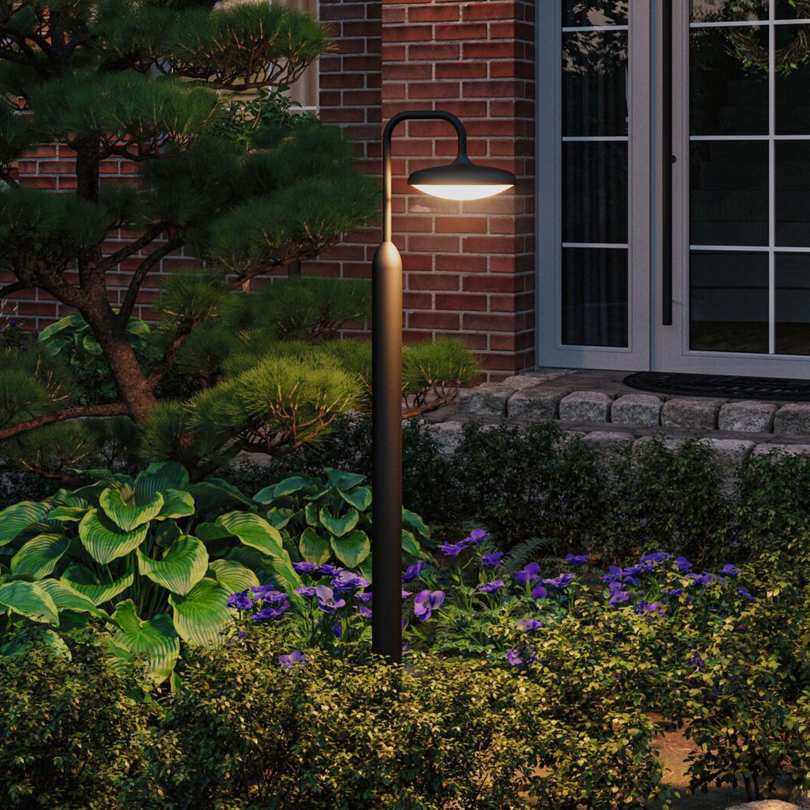 LED sti-lampe Nostro antrasitt aluminium 113,5 cm IP44 forfra