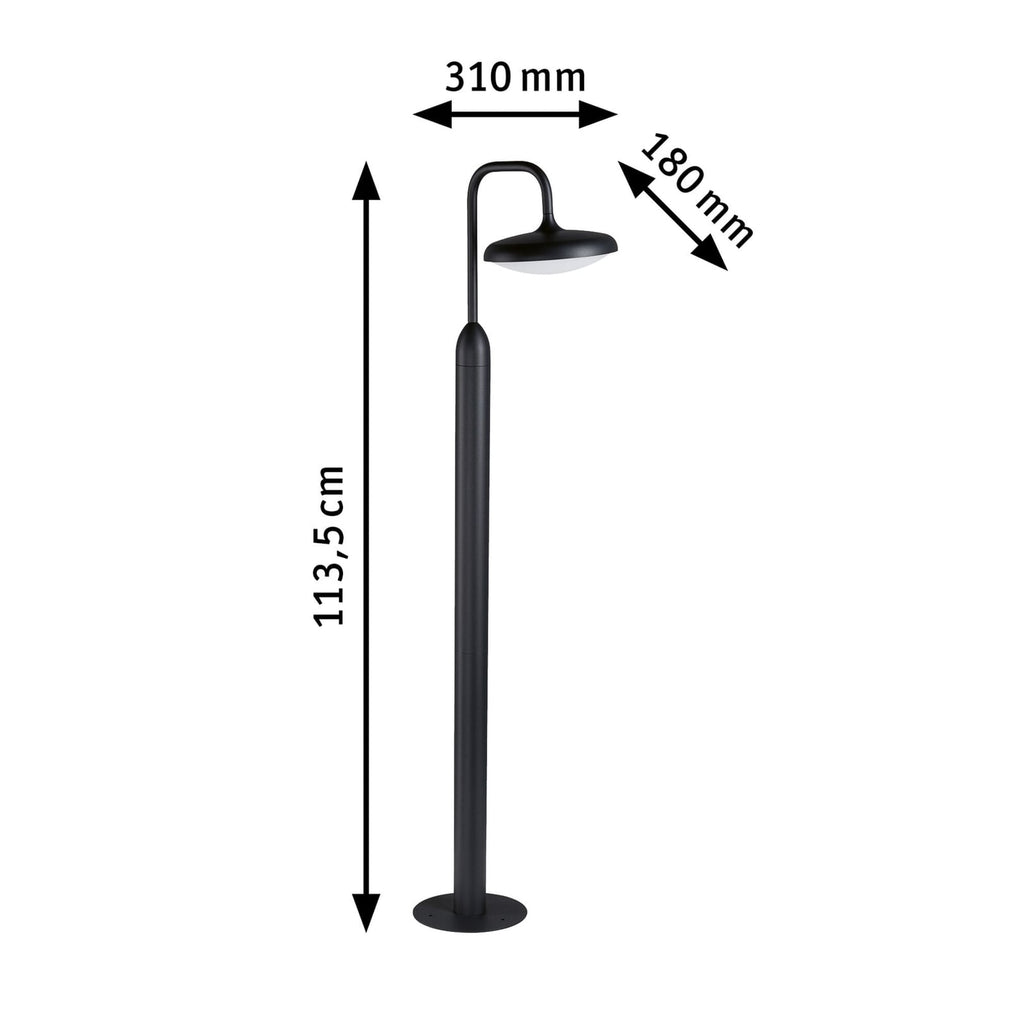 LED sti-lampe Nostro antrasitt aluminium 113,5 cm IP44 detalj