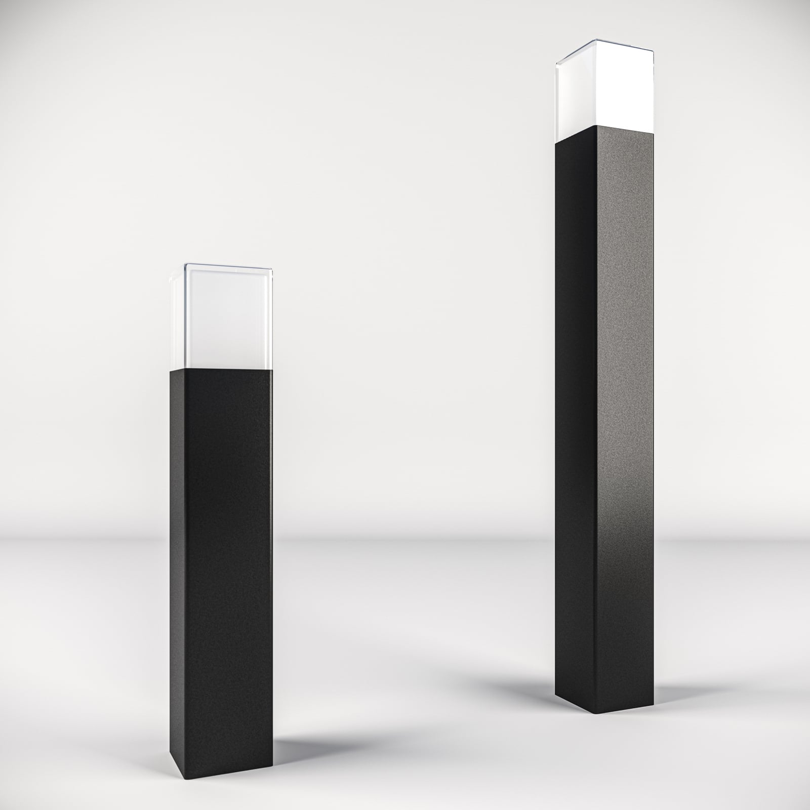 LED sti-lampe OOL-50018 svart aluminium sideprofil