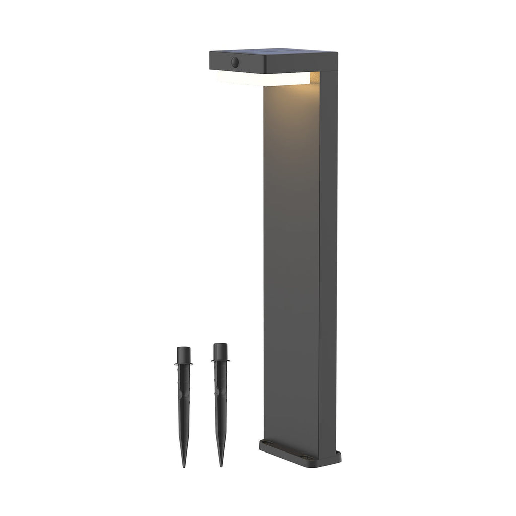 LED sti-lampe oppladbar antrasitt IP44 med bevegelsessensor nærbilde av sensor