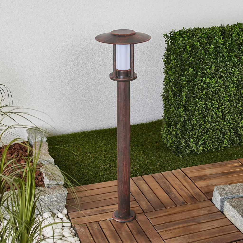 LED sti-lampe Pavlos rustfarget rustfritt stål bakside