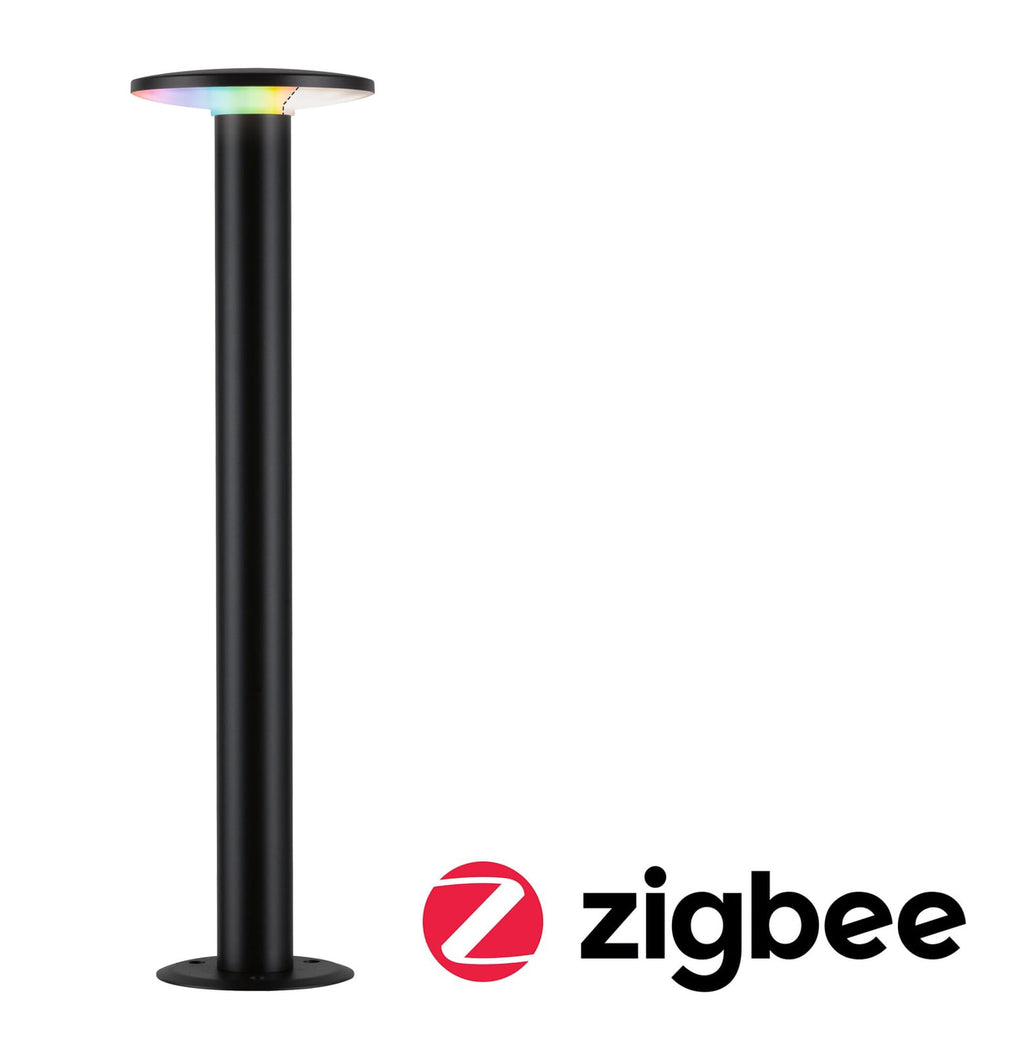 LED sti-lampe Plate RGBW Zigbee dimbar antrasitt IP44 Paulmann forfra