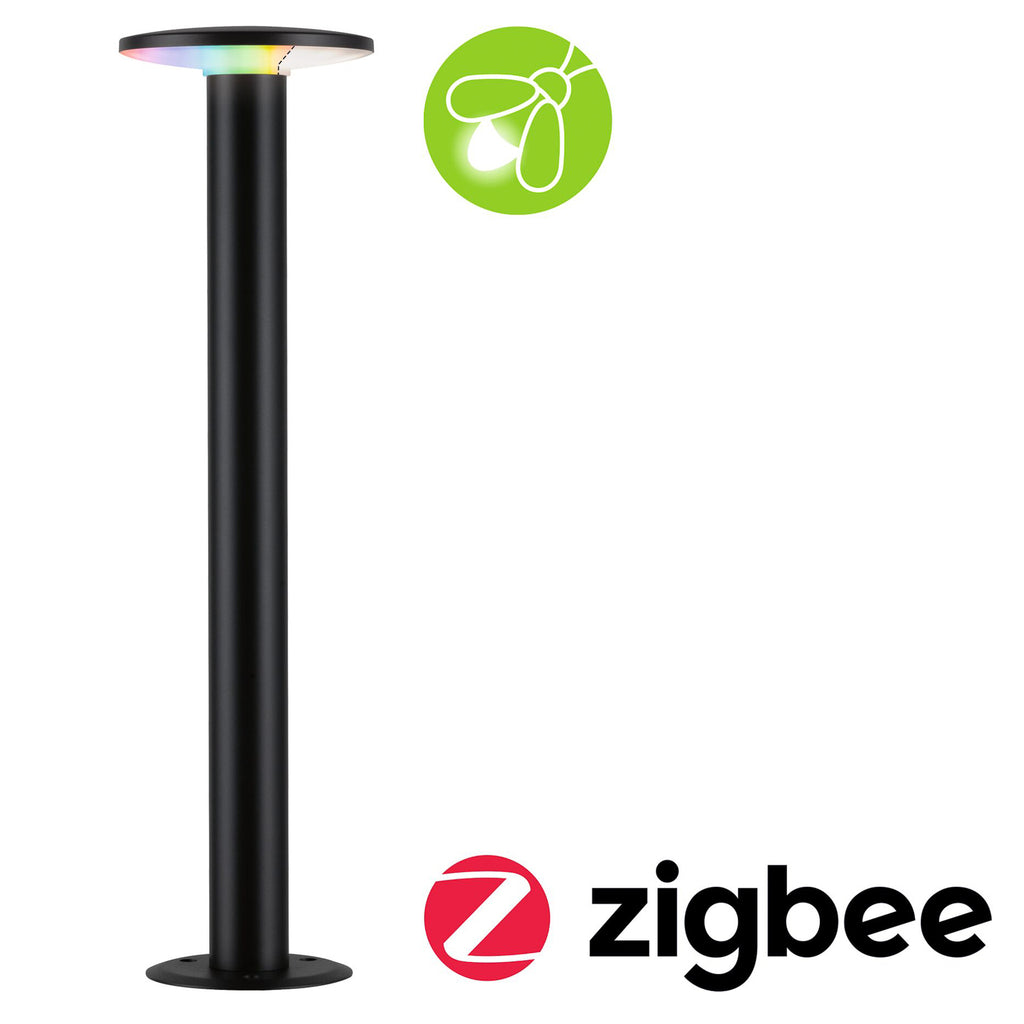 LED sti-lampe Plate RGBW Zigbee dimbar antrasitt IP44 Paulmann app styring