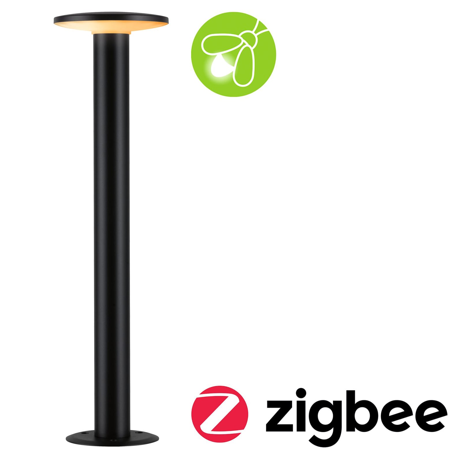 Montert LED sti-lampe Plate Zigbee dimbar antrasitt IP44 i hage