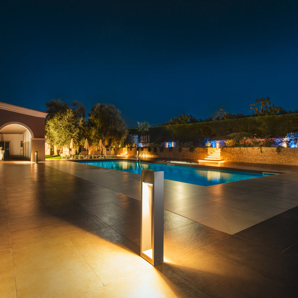 Detaljbilde av LED sti-lampe Quad Pole antrasitt svingbar IP65