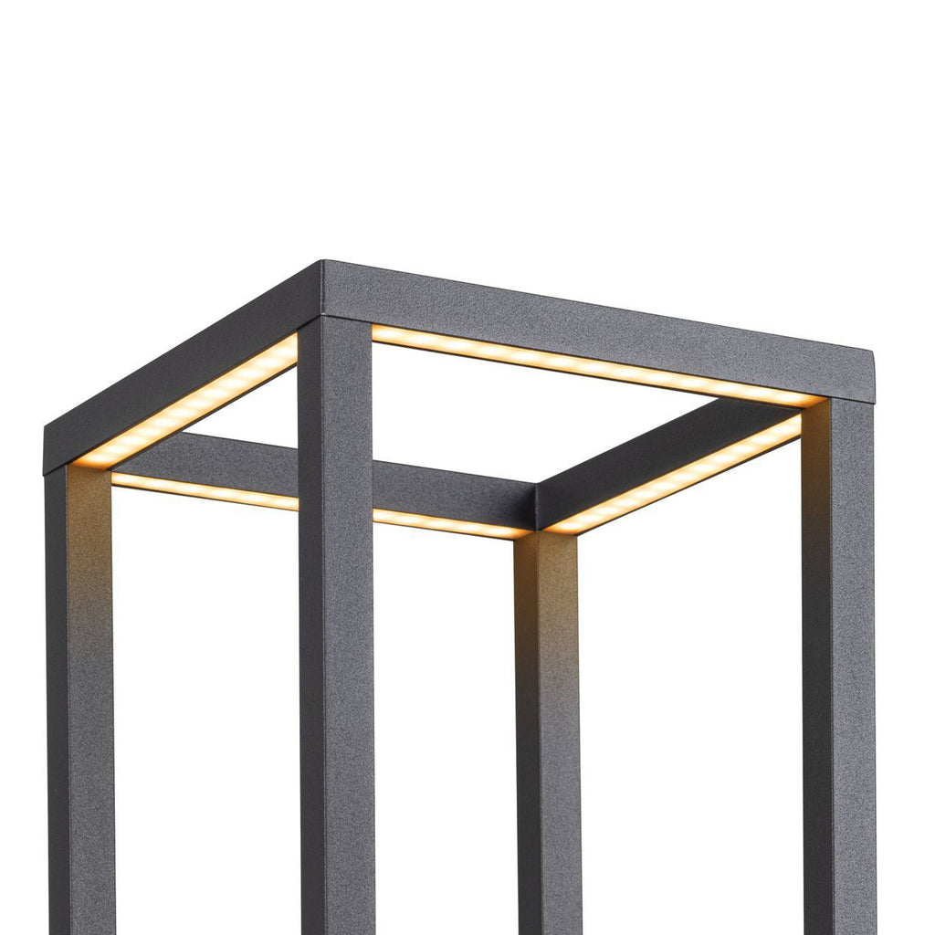LED sti-lampe Quadrulo aluminium antrasitt 53 cm montert ute
