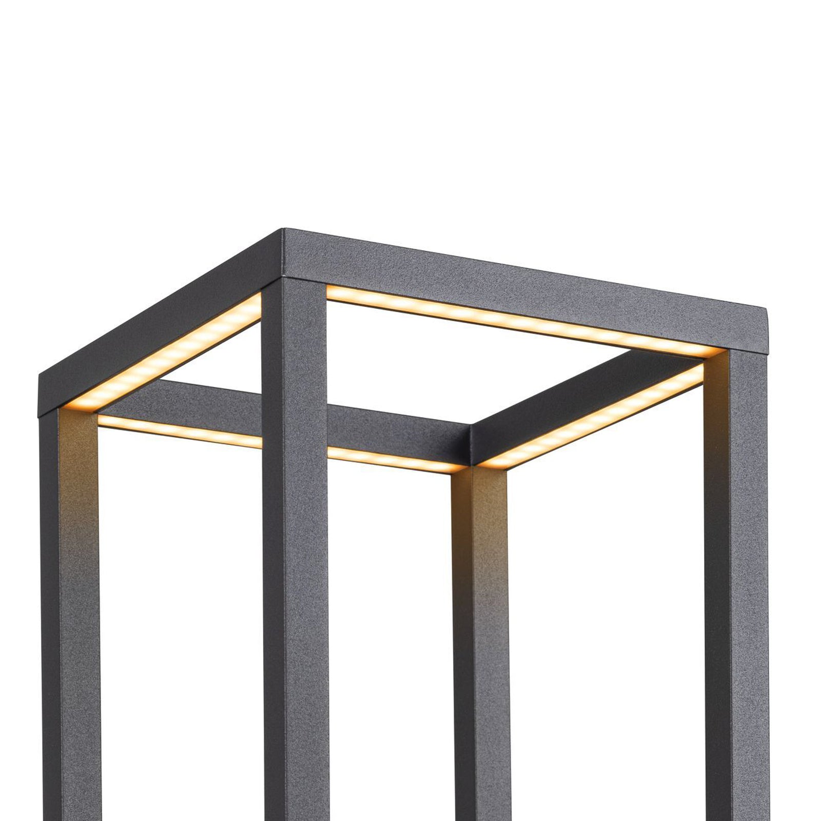 LED sti-lampe Quadrulo aluminium antrasitt 53 cm montert ute