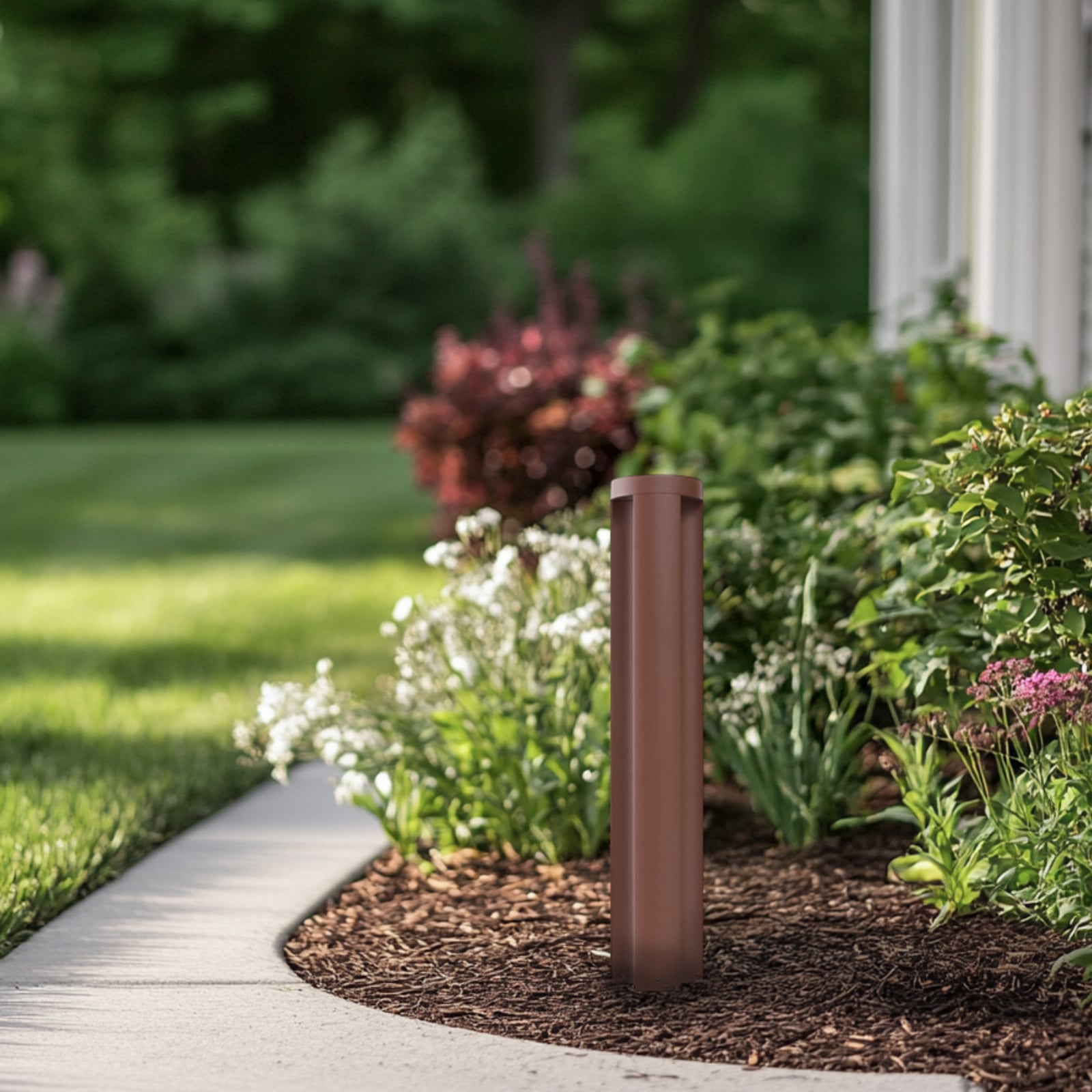 LED sti-lampe Raiku rustfarget aluminium 65 cm IP65 bakside