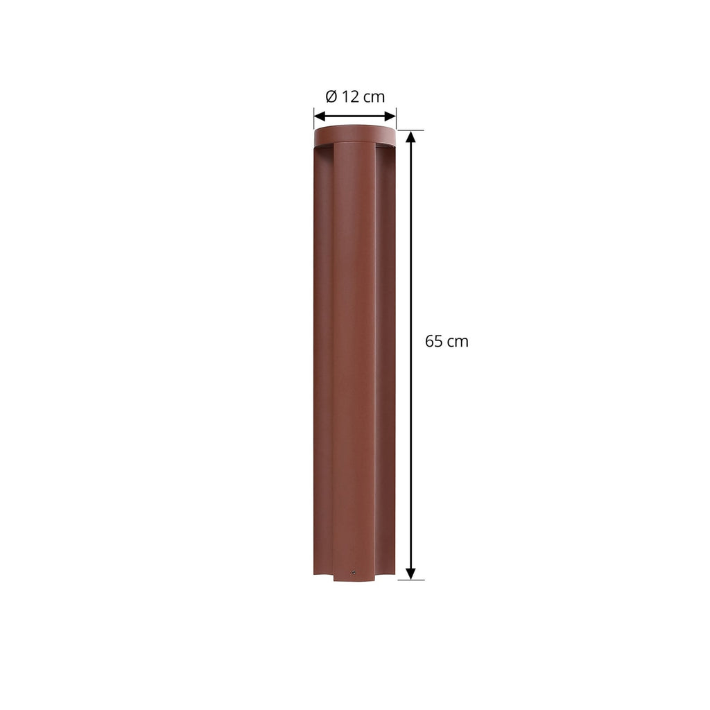 LED sti-lampe Raiku rustfarget aluminium 65 cm IP65 montert i hage