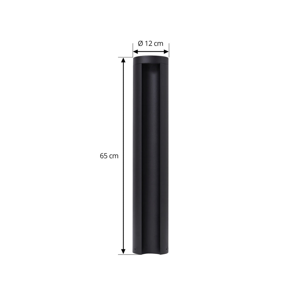LED sti-lampe Raiku svart aluminium 65 cm montert i hage