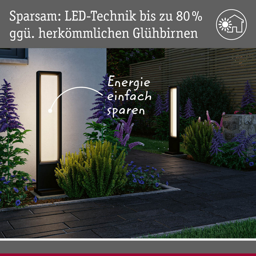 LED sti-lampe Reana antrasitt metall detalj av lyslederplate