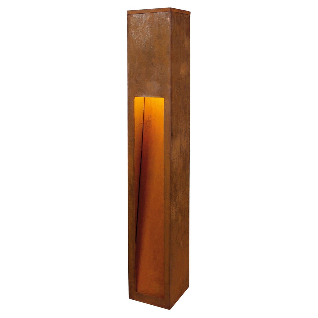 Detalj av LED sti-lampe Rusty Slot 80 cortenstål rustfarget