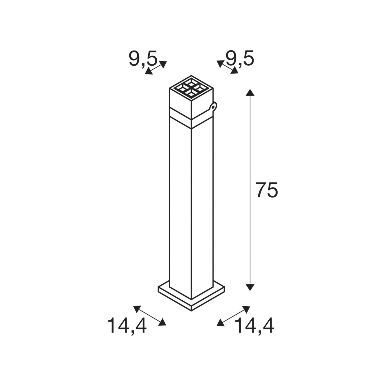 LED sti-lampe S-Cube med justerbar lysfarge