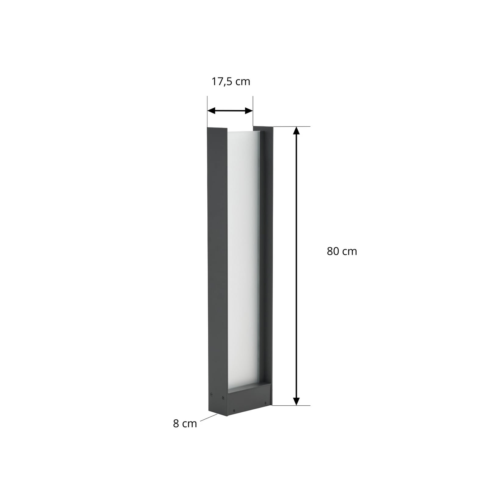 Detalj av LED sti-lampe Selqa med husnummer svart jern