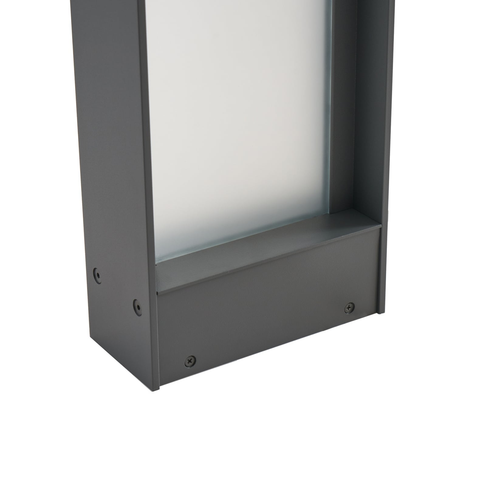 LED sti-lampe Selqa med husnummer svart jern sideprofil