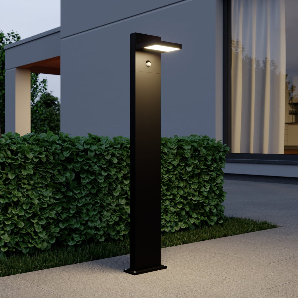 LED sti-lampe Silvan med bevegelsessensor antrasitt forside