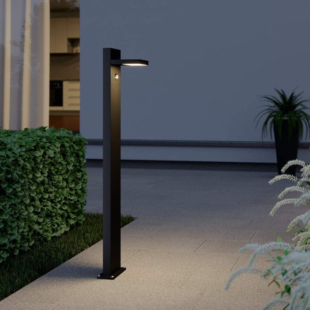 LED sti-lampe Silvan med bevegelsessensor antrasitt bakside