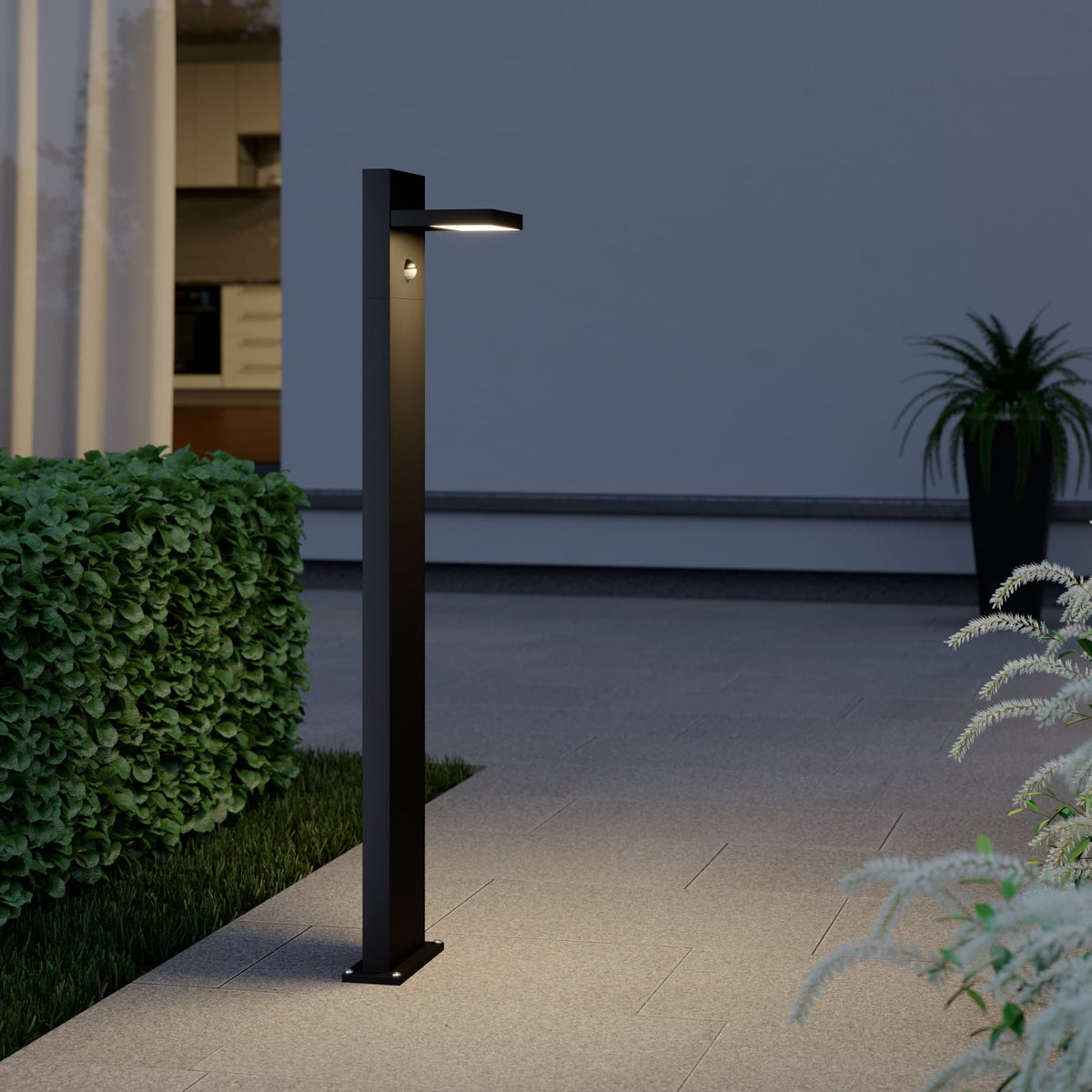 LED sti-lampe Silvan med bevegelsessensor antrasitt bakside
