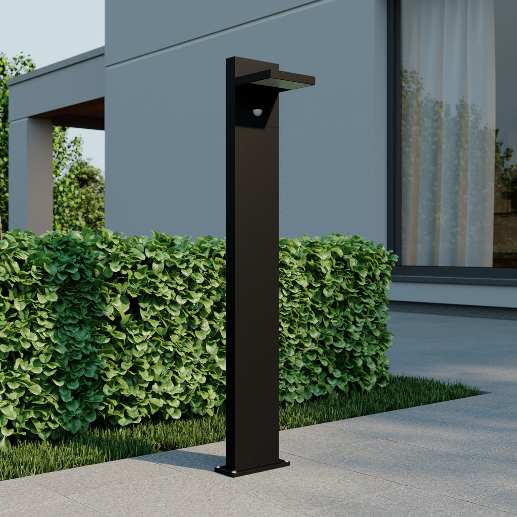 LED sti-lampe Silvan med bevegelsessensor antrasitt detalj