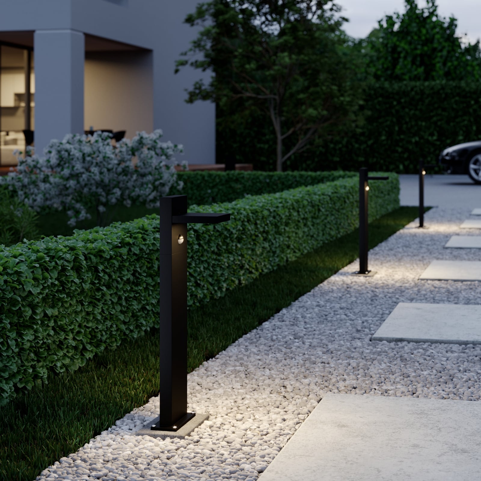 LED sti-lampe Silvan med bevegelsessensor bakside