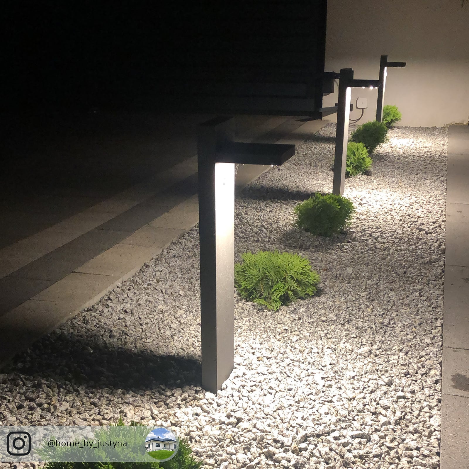 LED sti-lampe Silvan med bevegelsessensor i mørket
