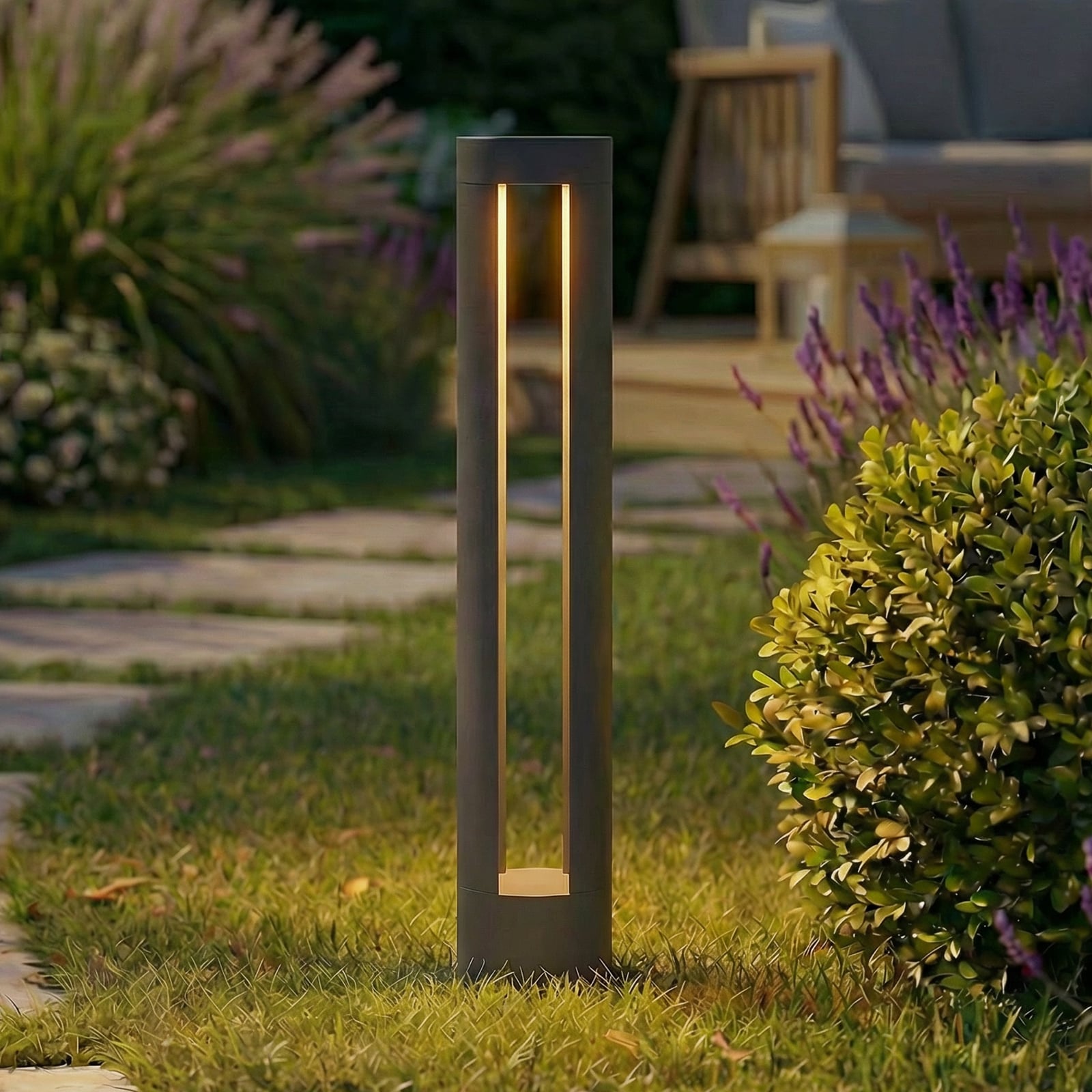 LED sti-lampe Soriq aluminium antrasitt 75 cm IP54 forfra
