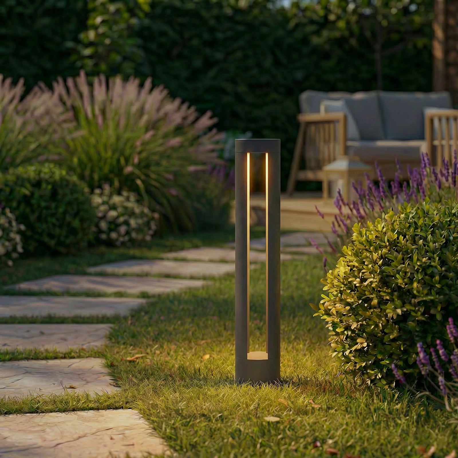 LED sti-lampe Soriq aluminium antrasitt 75 cm IP54 bakside